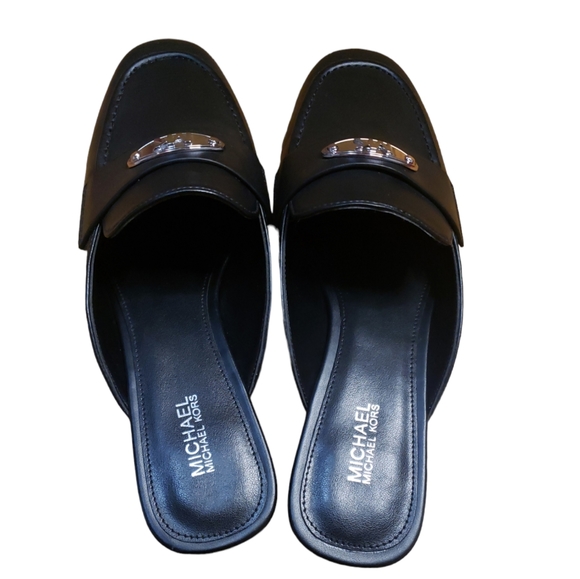 MICHAEL KORS Ashley MK Leather Mules Slip On Shoes - Picture 2 of 6